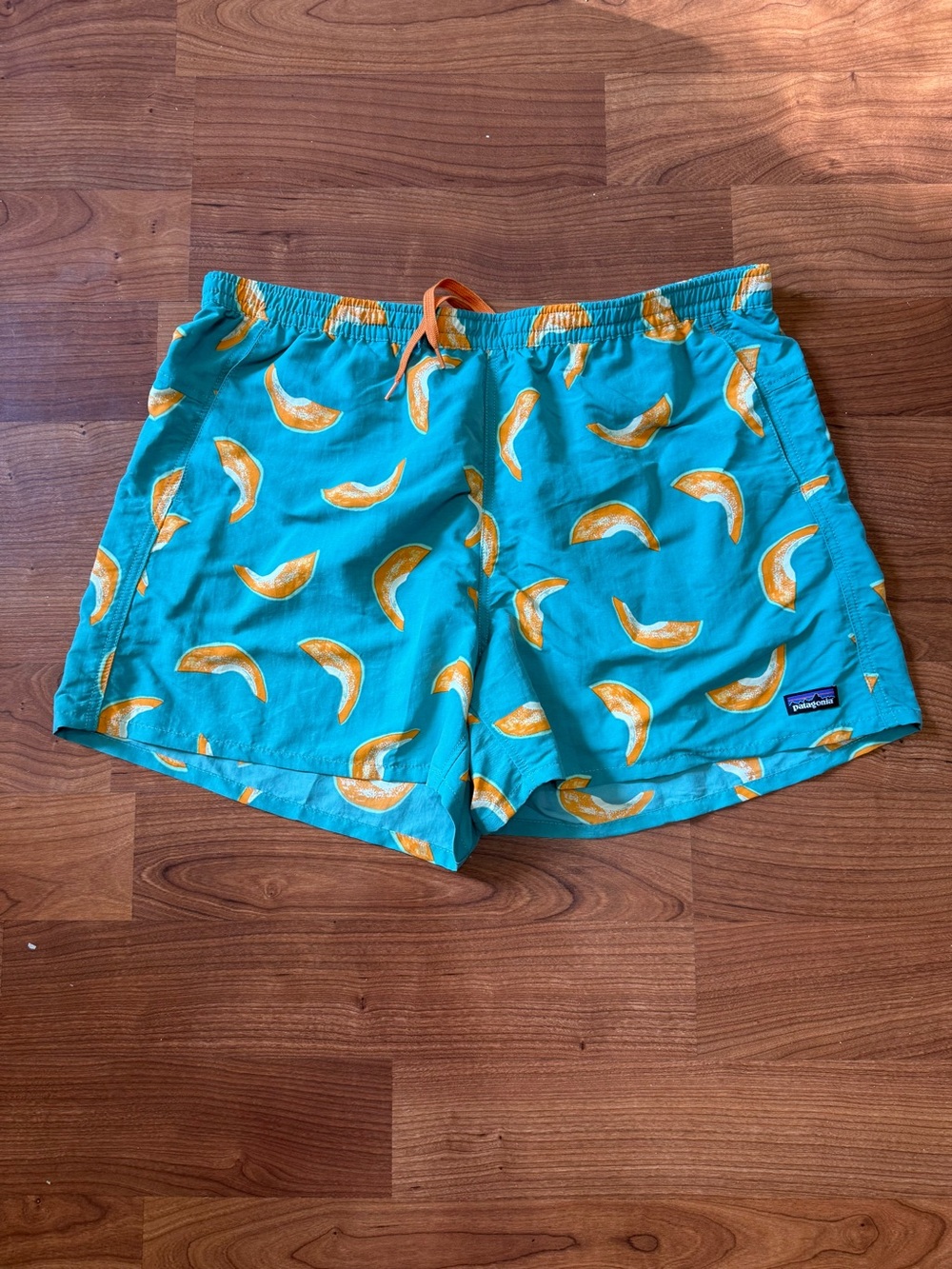Patagonia Turquoise Baggies Melon Pattern